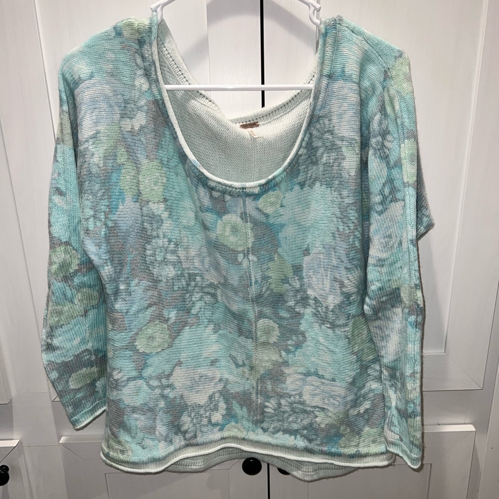 Free people size medium angora blend rolled edge sweater - Picture 3 of 6